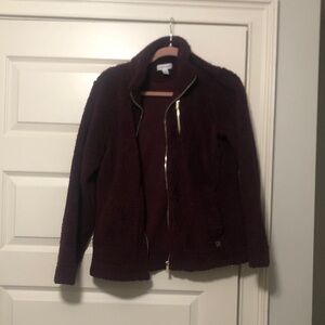 Calvin Klein Deep Burgundy Teddy Jacket